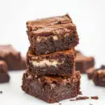 Cottage Cheese Brownies Recipe – Fudgy, Healthy & Protein-Packed 5 Cottage cheese brownies served on white plate