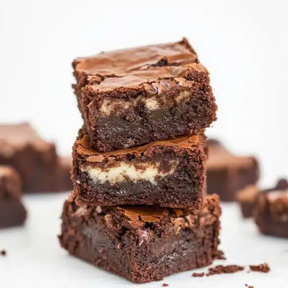 Cottage Cheese Brownies Recipe – Fudgy, Healthy & Protein-Packed 4 Cottage cheese brownies served on white plate