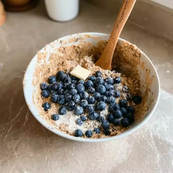 Blueberry Cottage Cheese Muffins – Easy, Moist & High-Protein 8 mixing wet ingredients for blueberry cottage cheese muffins