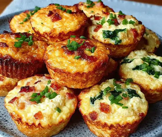 Cottage Cheese Egg Muffins – High-Protein, Easy Breakfast Recipe 4 Warm sliced Cottage Cheese Egg Muffins served with fruit and coffee