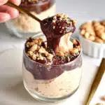 Cottage Cheese Peanut Butter Mousse Recipe (No Powder, High Protein!) 5 Cottage cheese peanut butter mousse topped with chocolate and peanuts