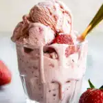 Strawberry Cottage Cheese Ice Cream: Healthy No-Churn Treat Everyone Loves 5 Strawberry cottage cheese ice cream served in a bowl with fresh strawberries