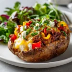 Healthy Baked Potato and Cottage Cheese 6 High-protein baked potato with cottage cheese recipe card view