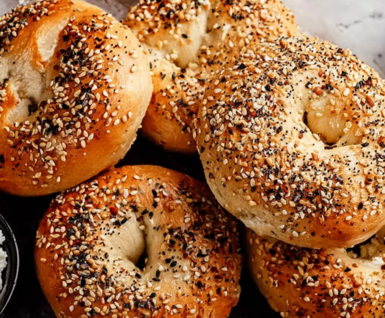 Cottage Cheese Bagels | High Protein, 3-Ingredient Bagel Recipe 4 Cottage cheese bagel sliced with cream cheese