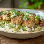 Cottage Cheese Chicken Recipes - Easy & High Protein Dinner 5 Finished Cottage Cheese Chicken Recipes served with herbs and crispy topping