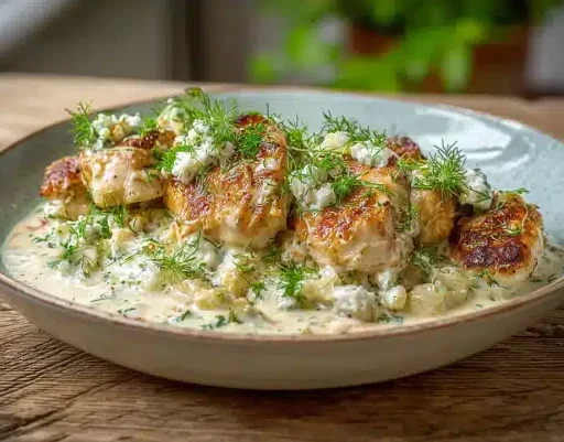 Cottage Cheese Chicken Recipes - Easy & High Protein Dinner 4 Finished Cottage Cheese Chicken Recipes served with herbs and crispy topping
