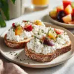 Vegan Cottage Cheese Recipe | Quick & Creamy Dairy-Free Favorite 6 Vegan cottage cheese on toast with herbs and fruit